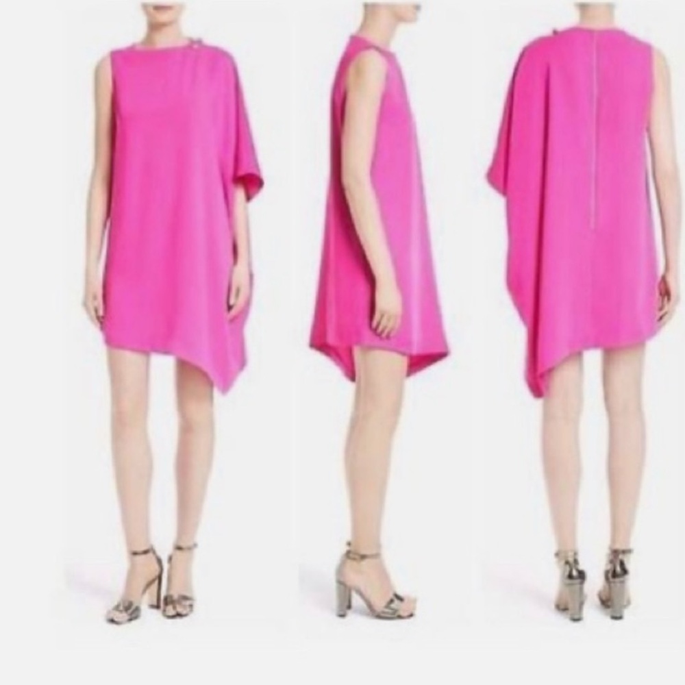 Ted Baker Hot Pink Asymmetrical Cocktail Dress